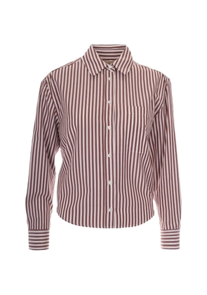 Weekend Max Mara vertical-stripe chest-pocket shirt - Brown