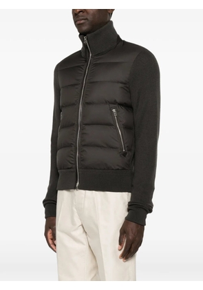 TOM FORD quilted-panel zip-up jacket - Black