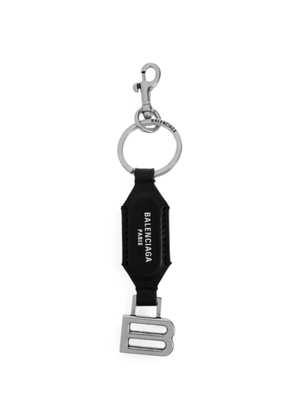 Balenciaga logo-print B-logo keychain - Black