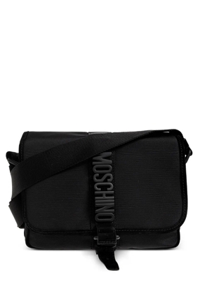 Moschino logo-plaque messenger bag - Black