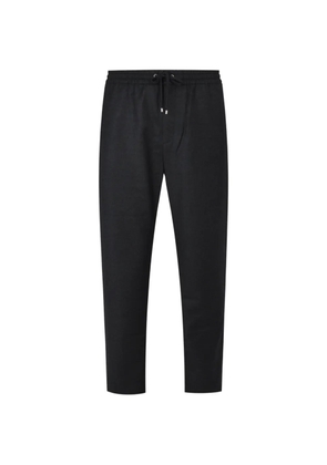 Agnona drawstring-waist flannel trousers - Black