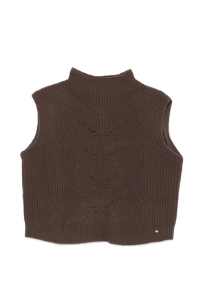 Herno sleeveless high-neck sweater - Brown