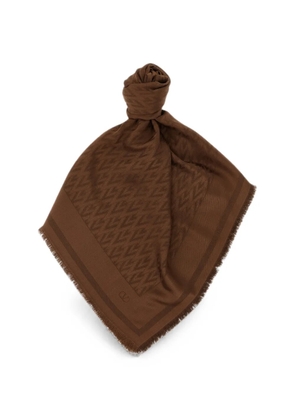 Valentino Garavani monogram-pattern scarf - Brown