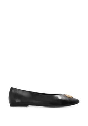 Tory Burch Charlie logo-plaque ballet flats - Black