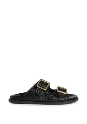 MOMONÌ buckle-fastening raffia sandals - Black