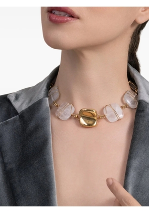 Gas Bijoux Rainbow square-stone necklace - Gold