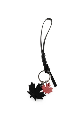 DSQUARED2 maple-leaf leather keyring - Black