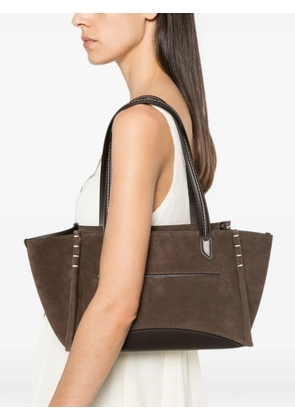 JW Anderson contrast-stitch suede tote bag - Brown