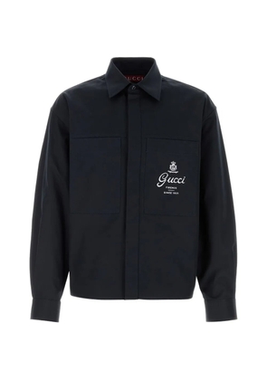Gucci logo-print chest-pocket shirt - Black