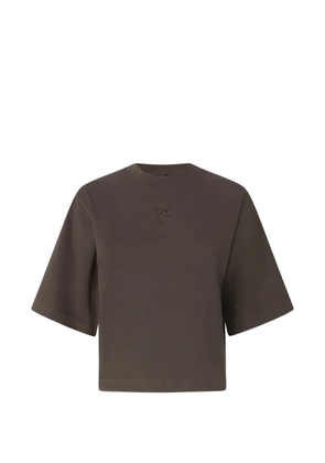 PINKO Love Birds-embroidered T-shirt - Black