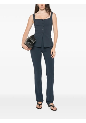 Patrizia Pepe button-up stretch-crêpe top - Blue