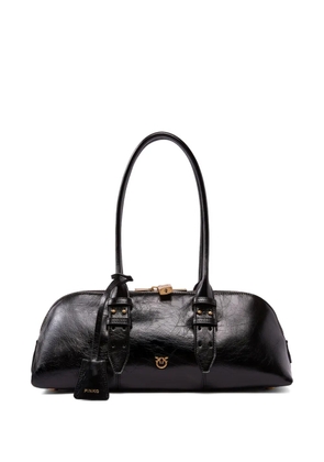 PINKO Escape Bag Horizontal large handbag in new shiny leather - Black