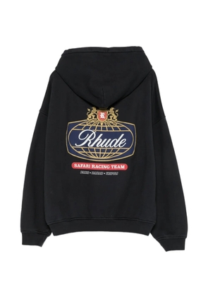 RHUDE logo-print zip-up hoodie - Black