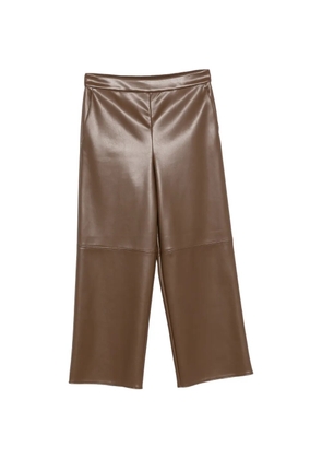 'S Max Mara faux-leather cropped trousers - Brown
