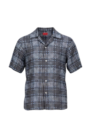 Isaia check short-sleeve shirt - Blue