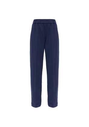 Moncler logo-appliqué trousers - Blue