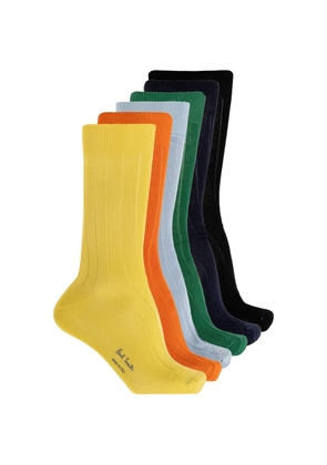 Paul Smith ribbed-knit socks (set of six) - Yellow