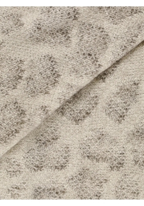 Avant Toi leopard-pattern knit scarf - Neutrals