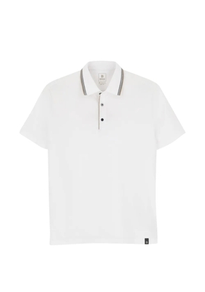 Boggi Milano polo in stretch cotton blend piqué Cool Jade-Fresh - White