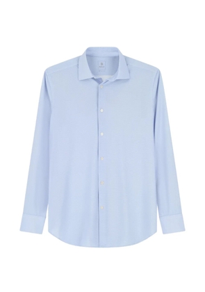 Boggi Milano shirt micro-patterned stretch nylon slim-fit B Tech - Blue