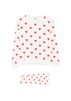 Petit Bateau heart-print pyjamas - White
