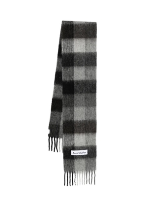 Acne Studios checked wool scarf - Black