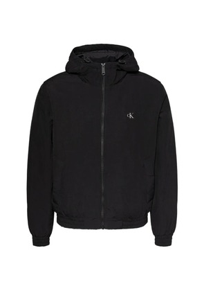 Calvin Klein Jeans logo-embroidered hooded jacket - Black