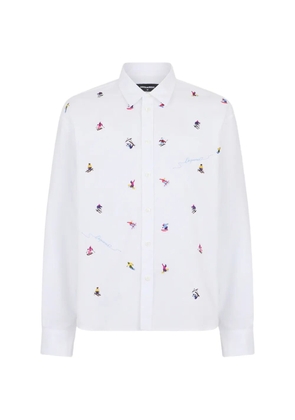 DSQUARED2 skier-embroidered cotton shirt - White