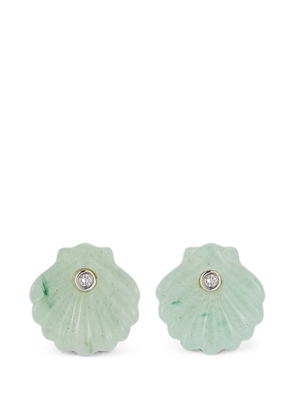 Mateo Venus shell-carved jade and diamonds earrings - Gold