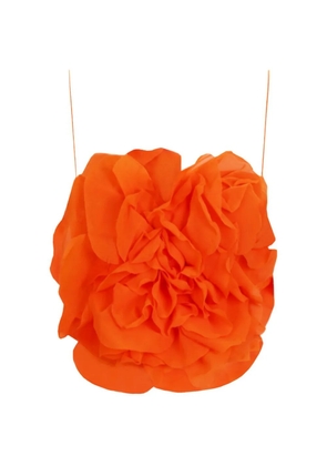 Gemy Maalouf floral-appliqué cropped top - Orange