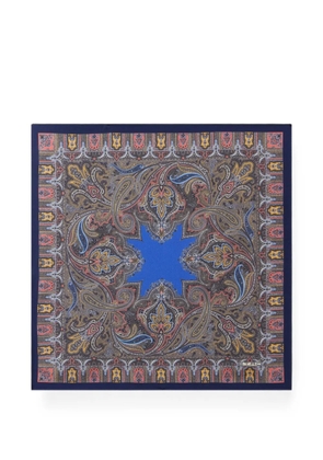 ETRO geometric Paisley-print pocket square - Blue