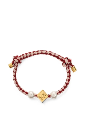 Casablanca pearl-embellished braided bracelet - Red