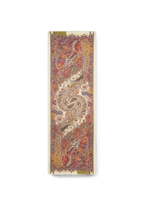 ETRO cashmere and silk scarf with Paisley print - Neutrals