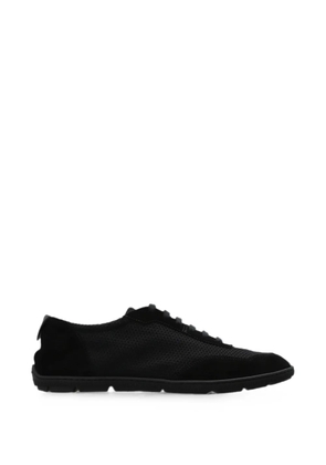 Giorgio Armani suede-panelled low-top sneakers - Black
