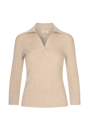 Agnona ribbed-knit buttoned-cuff sweater - Neutrals