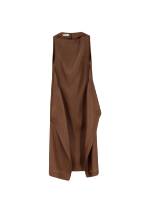 Alberta Ferretti side-panel silk maxi dress - Brown
