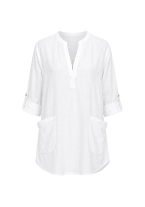 Seafolly roll-tab sleeve shirt - White