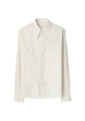 LEMAIRE pointed collar shirt in washed cotton silk - Neutrals