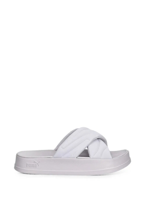 PUMA quilted crossover-strap slides - Purple