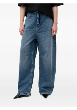 HUGO logo-patch wide-leg jeans - Blue