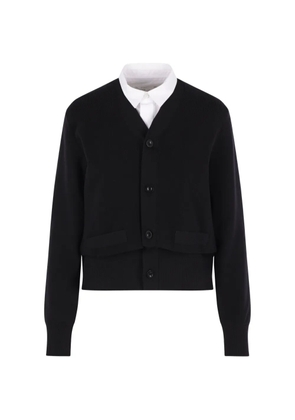 sacai layered V-neck cardigan - Black