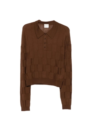 Alysi check-pattern polo sweater - Brown