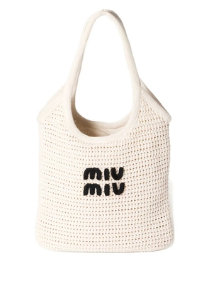 Miu Miu medium Ivy woven tote bag - Neutrals