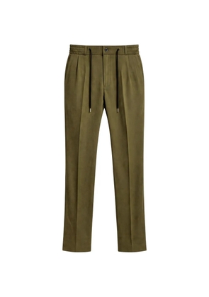Tagliatore pleated drawstring-waist trousers - Green