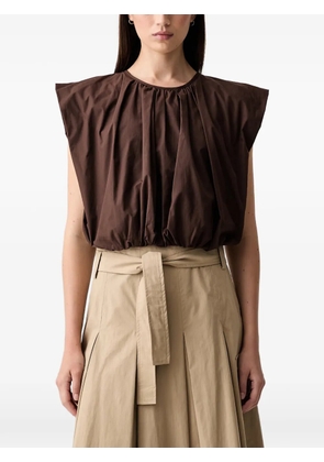 VICOLO gathered tie-fastening blouse - Brown