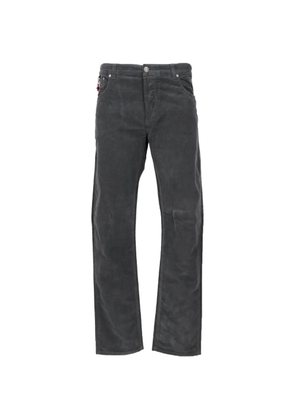 Isaia logo-patch corduroy-texture jeans - Grey