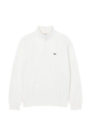 Lacoste logo-patch half-zip sweatshirt - White