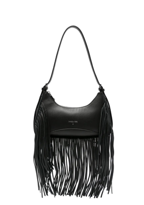Patrizia Pepe fringe-detail leather shoulder bag - Black