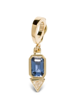 Azlee sapphire and diamond trillion pendant - Gold