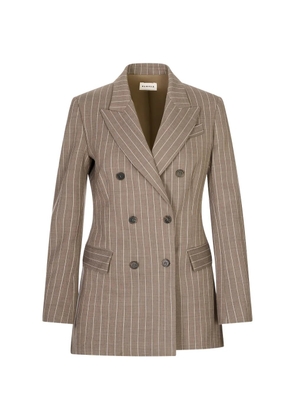P.A.R.O.S.H. pinstripe-pattern double-breasted blazer - Brown